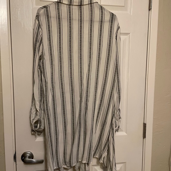 SOLD Alythea Striped Shirt Dress Tunic Ties in front - Picture 2 of 10